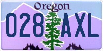 OR license plate 028AXL