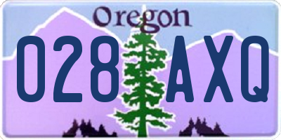 OR license plate 028AXQ