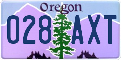 OR license plate 028AXT
