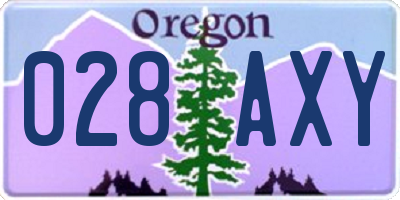 OR license plate 028AXY
