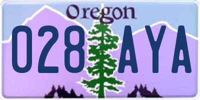 OR license plate 028AYA