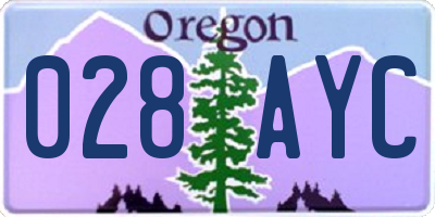 OR license plate 028AYC