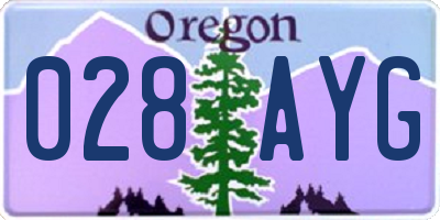 OR license plate 028AYG