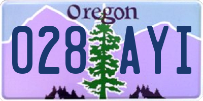 OR license plate 028AYI