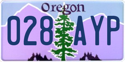 OR license plate 028AYP