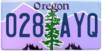 OR license plate 028AYQ