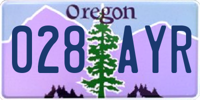 OR license plate 028AYR