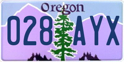 OR license plate 028AYX
