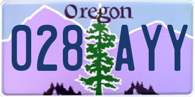 OR license plate 028AYY