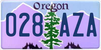 OR license plate 028AZA