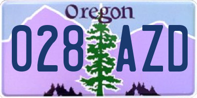 OR license plate 028AZD