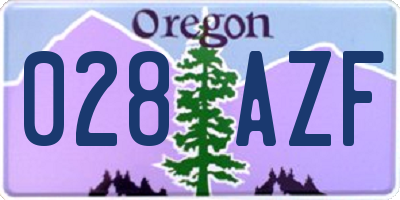OR license plate 028AZF