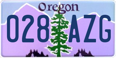OR license plate 028AZG