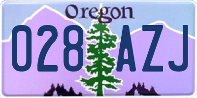 OR license plate 028AZJ