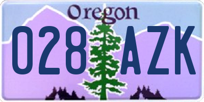 OR license plate 028AZK