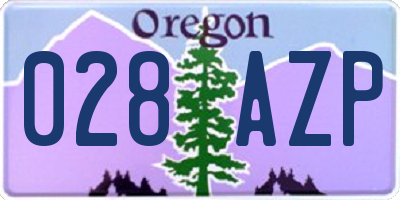 OR license plate 028AZP