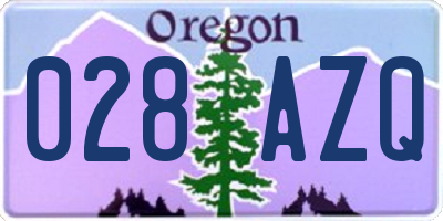 OR license plate 028AZQ