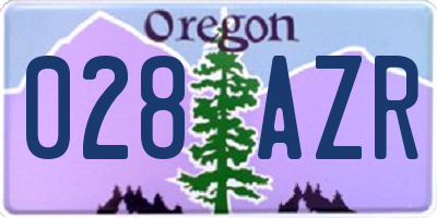 OR license plate 028AZR
