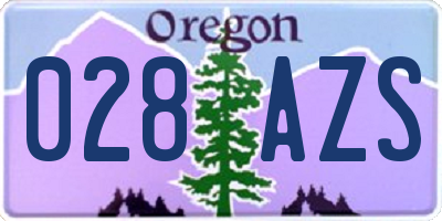 OR license plate 028AZS