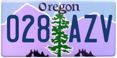 OR license plate 028AZV