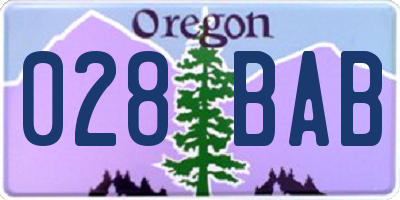 OR license plate 028BAB
