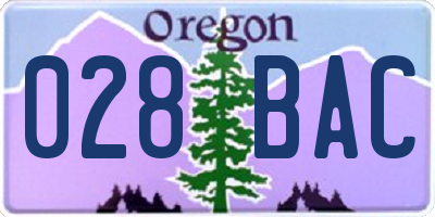 OR license plate 028BAC