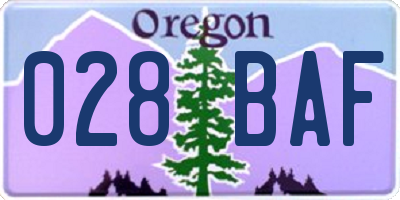 OR license plate 028BAF