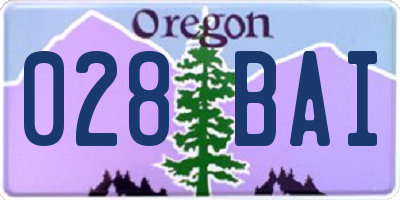 OR license plate 028BAI