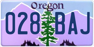 OR license plate 028BAJ