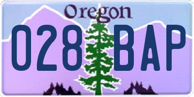 OR license plate 028BAP