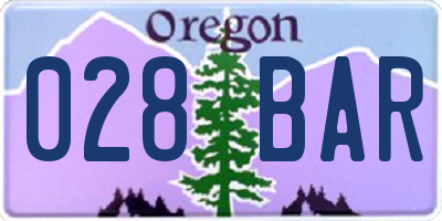 OR license plate 028BAR