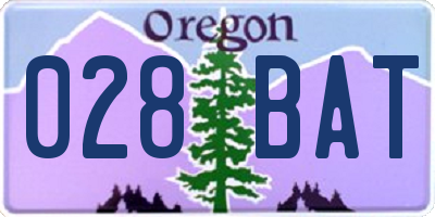 OR license plate 028BAT
