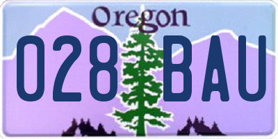 OR license plate 028BAU
