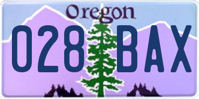 OR license plate 028BAX