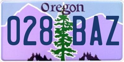 OR license plate 028BAZ