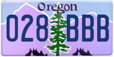 OR license plate 028BBB