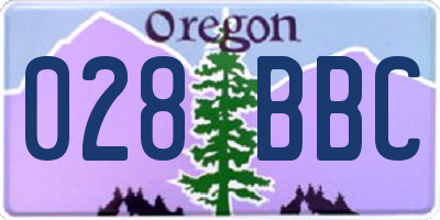 OR license plate 028BBC