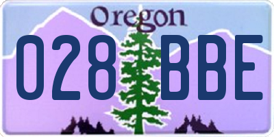 OR license plate 028BBE