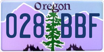 OR license plate 028BBF