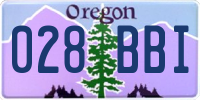 OR license plate 028BBI
