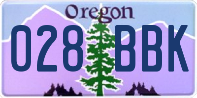 OR license plate 028BBK