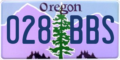 OR license plate 028BBS