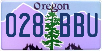 OR license plate 028BBU