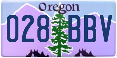 OR license plate 028BBV