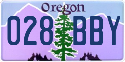 OR license plate 028BBY