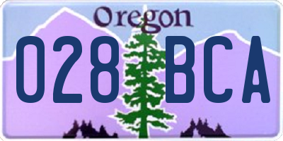 OR license plate 028BCA