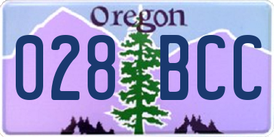 OR license plate 028BCC