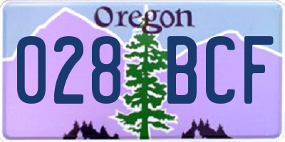 OR license plate 028BCF