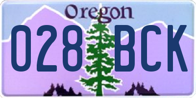 OR license plate 028BCK