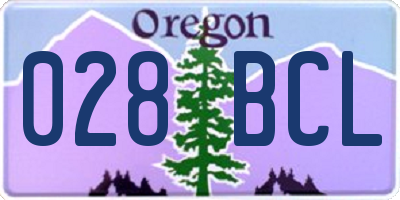 OR license plate 028BCL